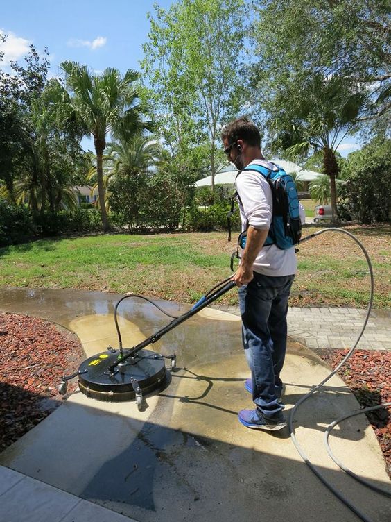 Effective sidewalk and curb pressure washing for shopping centers